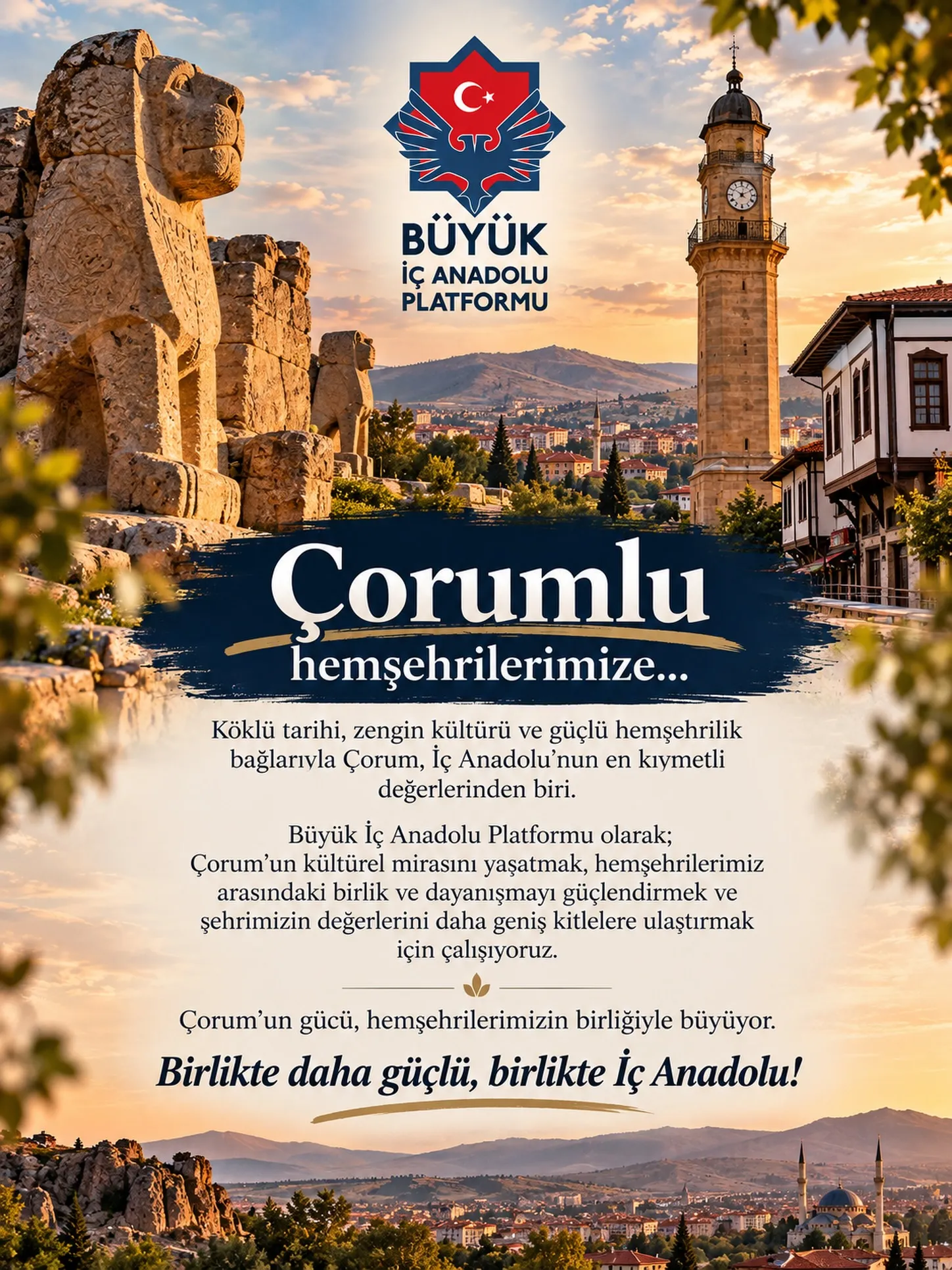 Çorum hemşehrilerimize afişi