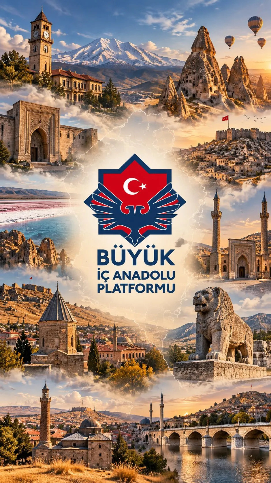 İç Anadolu'nun simgeleri: Kapadokya, Erciyes, Selçuklu kervansarayları ve Hitit aslanı
